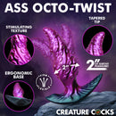 Creature Cocks Octo-Twist Silicone Anal Plug Purple with stimulating texture and ergonomic base.