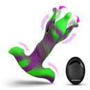Creature Cocks Alien Bloom Expanding Silicone Anal Plug showcasing green and purple design with vibration controls.