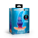 Glowtopus Glow-in-the-Dark Silicone Anal Plug packaging showcasing its fantasy design and glowing features.
