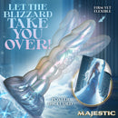 Creature Cocks Majestic Crysta 8 Inch Silicone Dildo with ice-inspired design and suction base for versatile use.