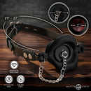 Master Series Plugged Silicone Feeding Gag Black with premium silicone and adjustable strap.