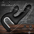 Master Series Thrust Pounder Thrusting Silicone Vibrator with dimensions and features.