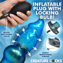 Image of Creature Cocks Blizzard Inflatable Silicone Anal Plug with inflating bulb and quick valve.