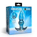 Creature Cocks Blizzard Inflatable Silicone Anal Plug packaging showcasing its arctic design and girth options.