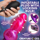 Creature Cocks Astro Inflatable Silicone Anal Plug with locking bulb and quick inflating valve.