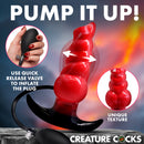 Creature Cocks Blaze Inflatable Silicone Anal Plug showcasing unique texture and pump feature.