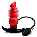 Creature Cocks Blaze Inflatable Silicone Anal Plug with hand pump and ridged design, adjustable fullness, red color.