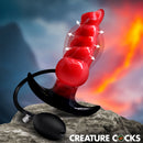 Creature Cocks Blaze Inflatable Silicone Anal Plug with adjustable fullness and ridged design.