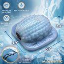 Eryndel Vibrating Silicone Grinder with premium silicone, rechargeable, and phthalate free features on icy background.