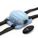 Eryndel Vibrating Silicone Grinder displaying a blue textured surface with a removable bullet for enhanced stimulation.