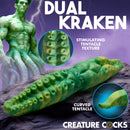 Creature Cocks Dual Kraken Silicone Double Dildo Green showcases stimulating tentacle texture for ultimate pleasure.