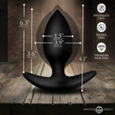 Master Series Ass Expander Magnetic Inflatable Anal Plug dimensions 6.3" deflated, 4.2" inflated, made with premium silicone.