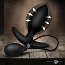 Master Series Ass Expander Magnetic Inflatable Anal Plug with hand-squeeze bulb for adjustable inflation.