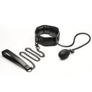 Master Series Constrict Inflatable Collar with Leash Black with adjustable strap and pump for personalized fit.
