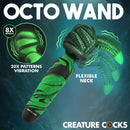 Octo Wand Silicone Vibrating Wand With Attachment featuring 8 speeds and flexible neck for dual stimulation.
