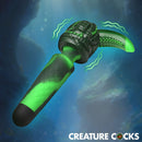 Octo Wand Silicone Vibrating Wand With Attachment in vibrant green with tentacle design for dual-stimulation.