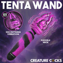 Creature Cocks Tenta Wand Silicone Vibrating Wand Purple with tentacle attachment and flexible neck.