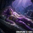 Creature Cocks Tenta Wand Silicone Vibrating Wand Purple displayed in a fantastical underwater setting.