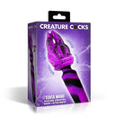 Creature Cocks Tenta Wand Silicone Vibrating Wand Purple packaging with vibrant purple design and tentacle attachment.