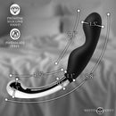 Image of the Dual Desire Dual-Ended Silicone and Metal Dildo with dimensions and features highlighted.