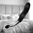 Dual Desire Dual-Ended Silicone and Metal Dildo featuring textured silicone and smooth metal for versatile enjoyment.