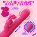 Thrusting Silicone Rabbit Vibrator Pink showcasing 3 speeds and ultra powerful vibrations for enhanced pleasure.