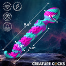 Kraken Wand Dual-Ended Silicone Wand Massager with vibrant designs and measurement details.