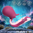 Creature Cocks Deep Seeker Gyrating Octopus Vibrator Purple showcasing its design and features in a vibrant underwater background.