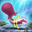 Creature Cocks Deep Seeker Gyrating Octopus Vibrator Purple with spinning clitoral arm and ribbed shaft.