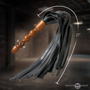 Master Series Lasher Leather Flogger with Wooden Anal Handle - Image 4