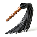 Master Series Lasher Leather Flogger with Wooden Anal Handle - Image 5