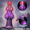 Creature Cocks Dragon Master Silicone Butt Plug featuring textured surface and ergonomic base for enhanced stimulation.