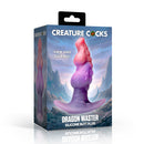 Creature Cocks Dragon Master Silicone Butt Plug packaging showcasing firm and flexible design for enhanced pleasure.