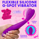 Flexible Silicone G-Spot Vibrator Purple features a flexible neck, powerful vibrations, and 3 speed options for pleasure.