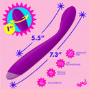 Flexible Silicone G-Spot Vibrator Purple with bendable neck, 10 vibration modes, and splashproof design.