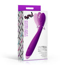 Flexible Silicone G-Spot Vibrator Purple packaging featuring adjustable neck and 10 vibration modes.