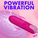 Bang Silicone Bullet with Cord Pink showing powerful vibration in water, highlighting its discreet and compact design.
