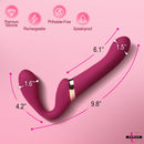 10X Pleasure Poser Posable Vibrating Strapless Strap-On features premium silicone, dimensions, and splashproof design.