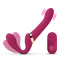 10X Pleasure Poser Posable Vibrating Strapless Strap-On in vibrant color with dual motors for enhanced pleasure.