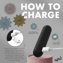 How to charge the Bang Vibrating Silicone Anal Beads Set with Remote, showing charging cable connection.
