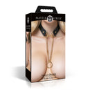 Master Series Halo Desire O-Ring Collar Black packaging with gold chain and O-ring design, showcasing a stylish and functional accessory.