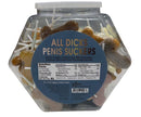 All Dicks Penis Suckers Fishbowl 72 Count featuring assorted flavors in a clear display container.