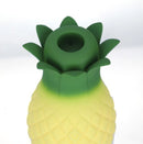 Maia Aloha Pineapple 10 Function Suction Vibrator bright pineapple design with green leaves and suction opening.