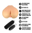 EnLust Annabella Vibrating Masturbator Pussy & Ass features dual ribbed canals, soft openings, and vibrating bullet for stimulation.