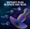 Space Age Blue Odyssey Plug with ergonomic design for P-spot stimulation and hands-free pleasure.