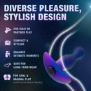 Anal Adventures Matrix Odyssey Prostate Simulator features and benefits in stylish design on space-themed background.