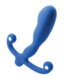 Aneros Vibrating Helix Syn V Prostate Massager Blue image showcasing its smooth silicone design and ergonomic contours.