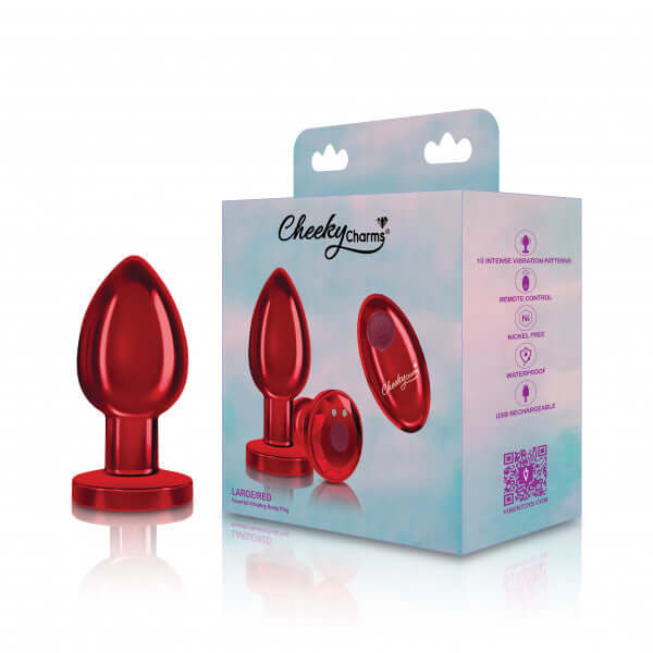 CHEEKY CHARMS RECHARGEABLE VIBRATING METAL BUTT-0