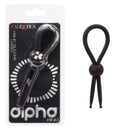 Alpha Liquid Silicone Lasso Black in Packaging and Open View - Premium Adjustable Enhancer