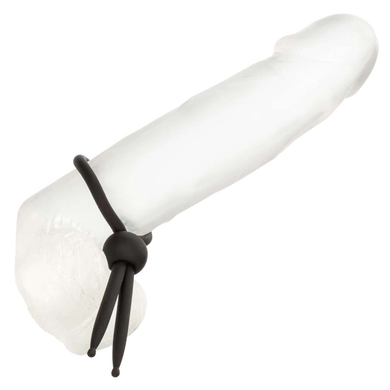 Alpha Liquid Silicone Lasso Black - Adjustable Enhancer for Enhanced Pleasure and Control